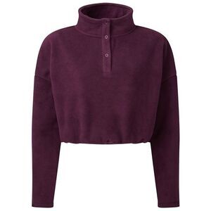 TriDri Womens/Ladies Cropped Fleece Top / Mulberry Red